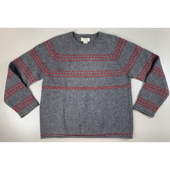 J Crew Mens Handknit Lambswool Sweater XL Apres Ski Retro 80s Grandpa Preppy - Picture 1 of 8